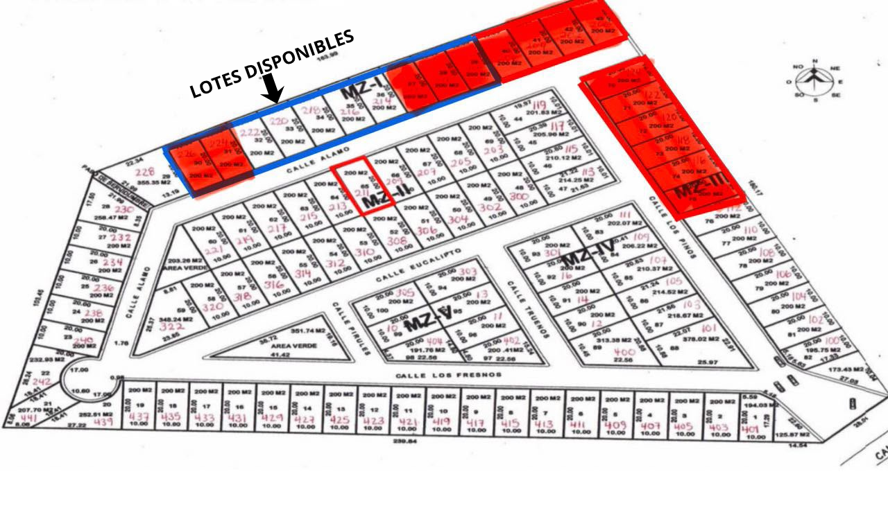 Plano del fraccionamiento Lomas de Acatlán